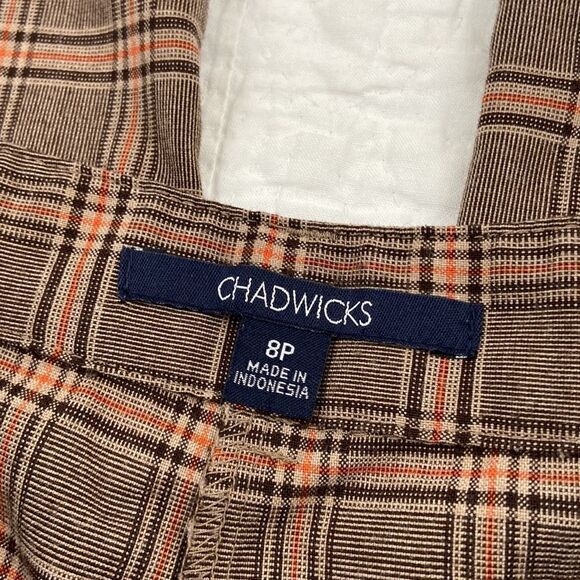 Chadwick’s Brown Plaid Wide Leg Pants size 8P - Picture 3 of 8